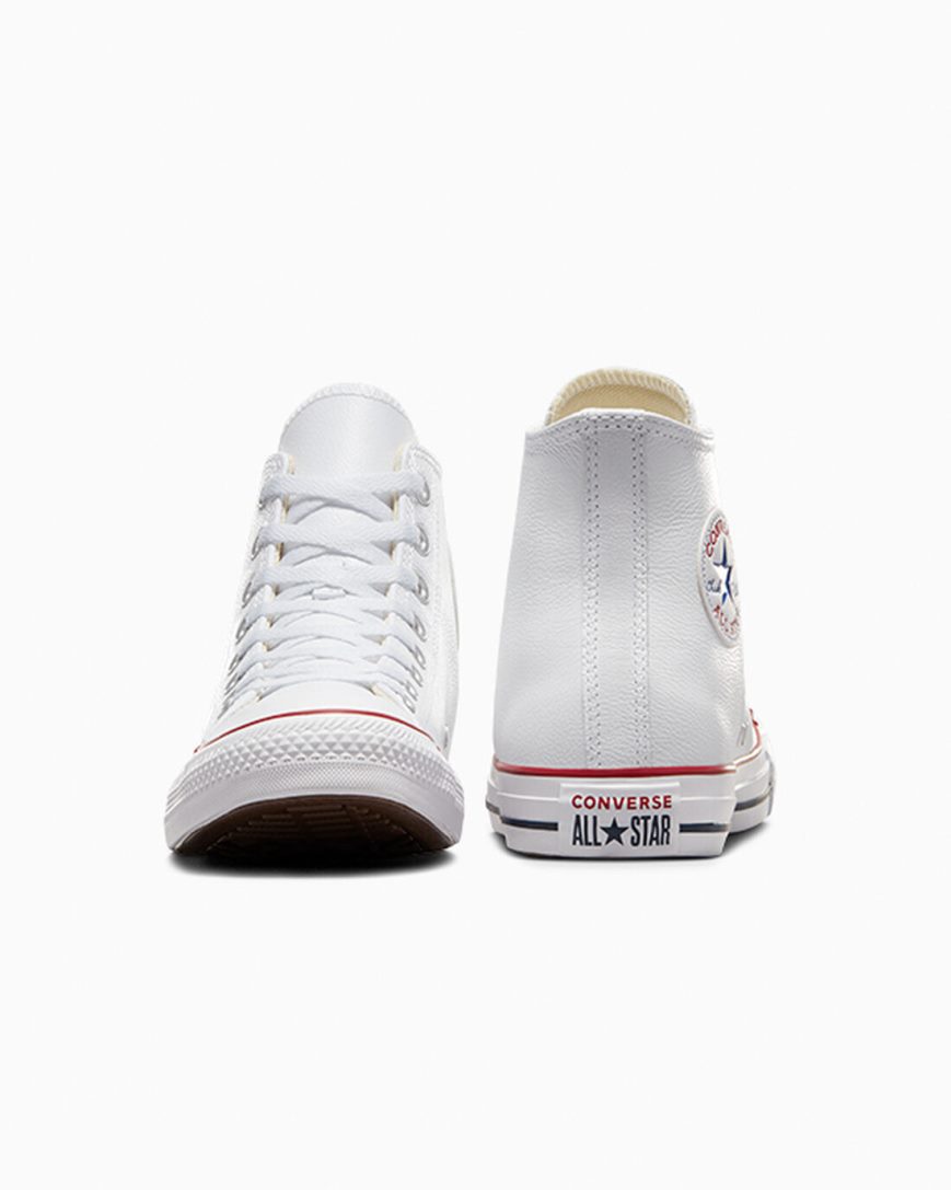 Zapatillas Altas Converse Chuck Taylor All Star Cuero Mujer Blancas | PE 4E8275